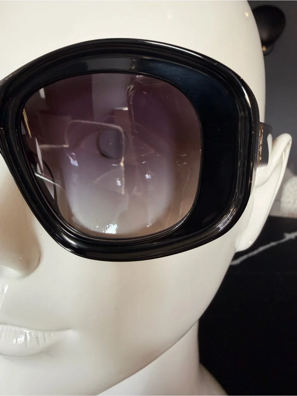 Loewe Black Oversized Sunglasses with Gradient Purple Lenses